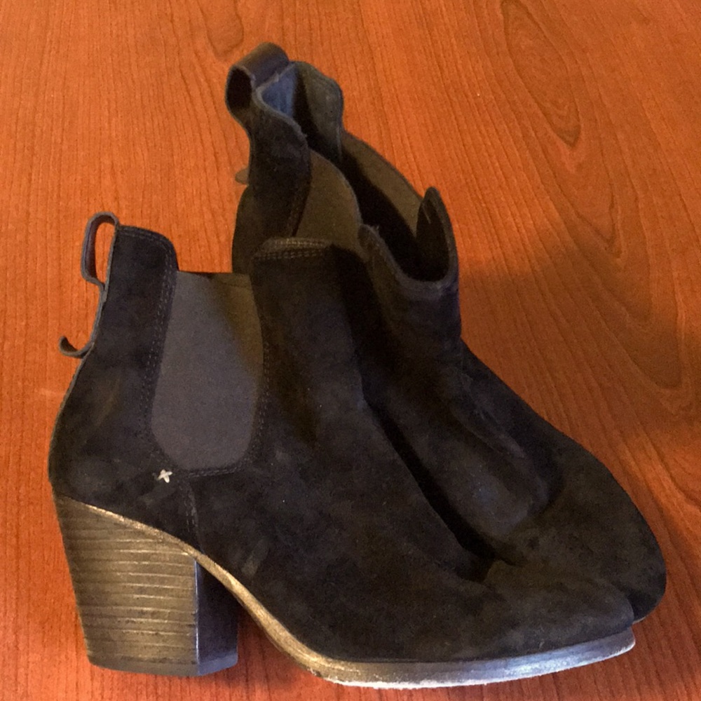 Rag & Bone Suede Round-Toe Ankle Boots
